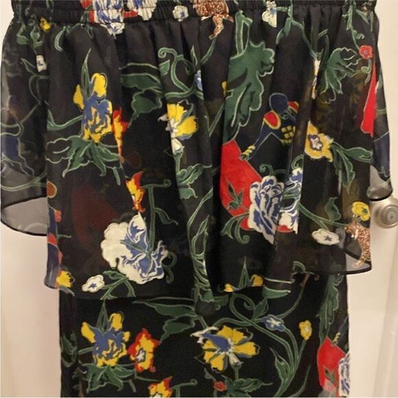 Tibi 100% silk Floral Off-Shoulder Top, S - Picture 8 of 13